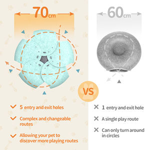 Luxe Grote Kat <span class=keywords><strong>Tunnel</strong></span> Bed Voor Indoor Kitten Interactief Spelen Warm Vilt Kat Nest Schuilplaats Gezellig Kat Grot Bed - Product Image 5