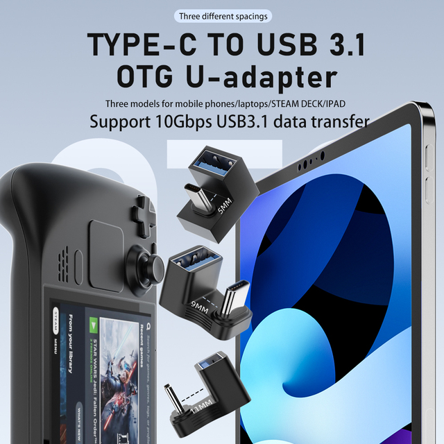 Portable USB C Male to USB3.1 Female OTG Adapter 10Gbps Data Transfer DC Power Supply 12V3A 36W for Camera Laptop LED