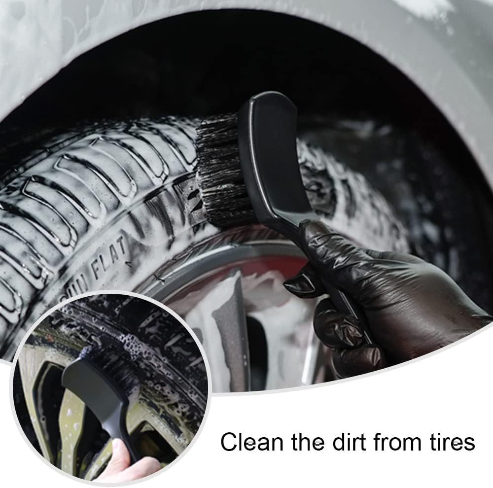 Brosse Pour Pneus De Voiture, Brosse De Détail, Brosse De Nettoyage Des Espaces Ensemble De 6 Gants De Lavage De Voiture