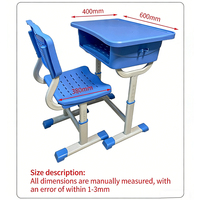 Table d'étude réglable avec rangement et chaise pour enfants, ensemble idéal pour les élèves du primaire, hauteur ajustable, personnalisation prise en charge
