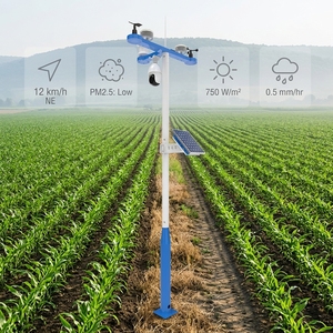 Station météo automatique WiFi/4G pour l'agriculture, avec <span class=keywords><strong>pluviomètre</strong></span>, capteur de vent, de poussière, de UV, de CO2, solaire, OEM, station météo professionnelle - Product Image 1