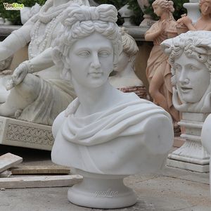 <span class=keywords><strong>Buste</strong></span> du dieu <span class=keywords><strong>grec</strong></span> Apollon en <span class=keywords><strong>marbre</strong></span> sculpté à la main, design traditionnel naturel, pour villa - Product Image 4