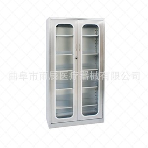 Armoire d'hôpital en acier inoxydable 304, 2 portes, serrure à clé, rangement médical, argent, durable - Product Image 5