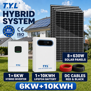 Système <span class=keywords><strong>solaire</strong></span> photovoltaïque 630W 6KW 8kva10KWH au lithium, kit clé en main pour la Zone Commerciale, avec packs de batteries solaires de stockage - Product Image 1