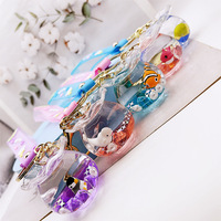 T740 miniature océan flottant liquide aquarium 3D sac charme acrylique transparent promotionnel porte-clés