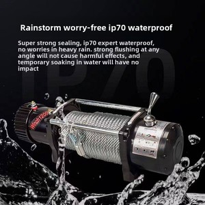 <strong>12V</strong>/24V <strong>Electric</strong> <strong>Winch</strong> for Cars &amp; Off-road Vehicles-Black/Silver Self-rescue &amp; Escape - Product Image 2
