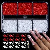 Kit de 18 Breloques 3D en Forme de Fleur à Cinq Pétales pour Ongles, Décorations Florales en Résine à Dos Plat pour Manucure DIY et Loisirs Créatifs