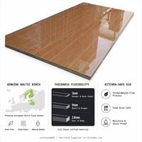 Contrachapado de Abedul Báltico Transparente Texturizado de 3/9/18 mm, Panel Ecológico con Acabado UV para Decoración de Muebles de Cocina y Hogar