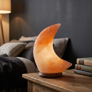 Wholesale Beautiful Handcrafted with <b>Dimmer</b> Switch Carved Technique High Quality Himalayan Pink Crystal Salt Moon Shaped Lamp - Product Image 1
