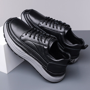 Chaussures en cuir décontractées rétro pour hommes, nouvelle collection automne/hiver 2025, respirantes, antidérapantes, à lacets, pour les loisirs en plein air, les sports et les voyages - Product Image 1