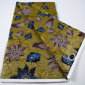 Nouveau Grand Wax 6 Yards Tissu Wax Doré Super Grand avec Motif Pailleté et Gaufré 100% Coton Hollandais Batik Tissus Africains Imprimés Wax - Product Image 3