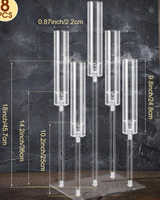 Candelabros Acrílicos Modernos y Económicos para Bodas, Portavelas Tipo Huracán, Decoración para Mesa de Boda, Centro de Mesa