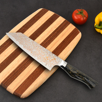Couteau de chef de boucher Nakiri de Style japonais de haute qualité en acier damas avec poignée G10 pour la coupe de viande de cuisine à domicile