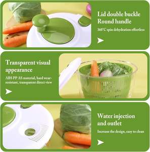 Essoreuse à salade manuelle multifonction créative, écologique, en plastique, pour laver et presser les légumes, pour la cuisine - Product Image 4