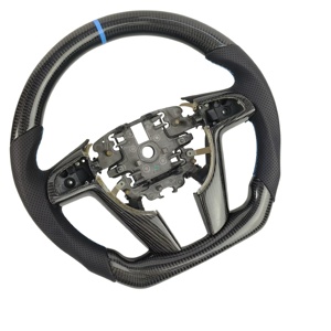 พวงมาลัยรถสปอร์ตทำจากคาร์บอนไฟเบอร์ฟอร์จหนังอัปเกรด Alcantara พร้อมจอแสดงผล LED สำหรับ Pontiac <span class=keywords><strong>G8</strong></span> GT GXP 2008 2009 09 - Product Image 5