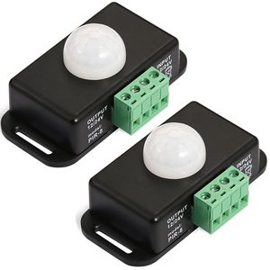 Dc 12V 24V cơ thể màu đen cảm biến hồng ngoại PIR cảm biến chuyển động LED dải ánh sáng tự động điều khiển dấu hiệu chức năng hẹn giờ ICS - Product Image 1