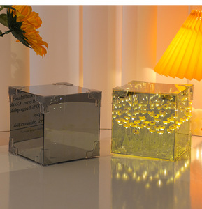 โคมไฟกลางคืนรูปเมฆขนาดเล็ก DIY ควบคุมด้วยปุ่ม กระจกเงา ลายดอกไม้ ทะเล ของตกแต่งโต๊ะทำงาน ของขวัญสร้างสรรค์ แสงสร้างบรรยากาศ สำหรับแฟนสาว - Product Image 6