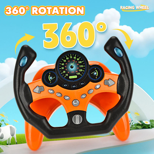 Juego de juguetes con volante en forma de U y semáforo, juguete educativo de simulación de conducción para niños, aprendizaje de reglas de tráfico, juego en interiores - Product Image 2