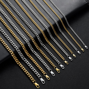 สร้อยคอเหล็กสแตนเลสขนาด 4 มม.-9 มม. แบบเรียบง่าย สไตล์ฮิปฮอป ผิวเรียบ โซ่คิวบา โซ่กลมขัดเงา แฟชั่นสำหรับผู้ชาย - Product Image 2