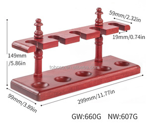New Design Wholesale Long Red Wood Smoking Pipe Holder Wooden Briar <strong>Tobacco</strong> Smoking Pipe Stand <strong>in</strong> Stock - Product Image 6
