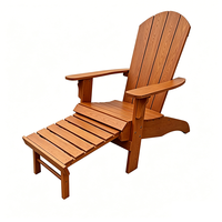 Chaise Adirondack pliable en plastique pour l'extérieur, résistante aux intempéries, aux couleurs inaltérables et facile d'entretien, avec repose-pieds escamotable