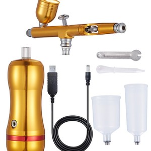 Ensemble de pompe à air pour aérographe, alimentation par gravité, double action, alimenté par USB, portable, pour la décoration de gâteaux, fournitures artisanales, réparation de meubles - Product Image 1