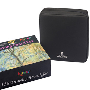 Set de crayons de couleur Soluble dans l'eau, 12 couleurs, crayon pour croquis, peinture, bon marché, Kit professionnel, 126 pièces - Product Image 4