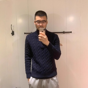 Suéter de Punto Coreano con Cuello Alto y Media Cremallera, con Código QR Escaneable para Logotipo Bordado, para Hombre y <span class=keywords><strong>Mujer</strong></span>, Invierno - Product Image 4