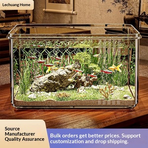 <span class=keywords><strong>Acquario</strong></span> Completo <span class=keywords><strong>per</strong></span> Piccoli Ambienti Domestici con Coperchio Trasparente e Design Rinforzato <span class=keywords><strong>per</strong></span> Pesci Rossi e <span class=keywords><strong>Tartarughe</strong></span> - Product Image 2