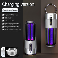 Nouvelle lampe anti-moustiques silencieuse multifonctionnelle violette, tueur de moustiques efficace, piège à insectes adapté à plusieurs sources d'alimentation