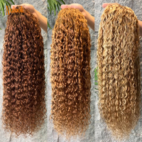 Wig Rambut Asli Gelombang Air Warna Highlight Kepadatan 300% Model Small Knots Tanpa Lem 13x4 13x6 HD Lace Frontal untuk Wanita Kulit Hitam