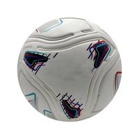 Nouveau ballon de football sans couture thermocollé imprimé, taille 5, base blanche avec design contrasté