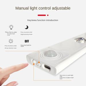 แท่งไฟเซ็นเซอร์ร่างกายมนุษย์ LED อัจฉริยะแบบบางเฉียบความยาว: 40ซม. โคมไฟหนังสือสีเงินตั้ง LED - Product Image 6