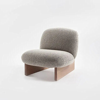 Canapé de salon et de chambre à coucher de style nordique moderne, fait à la main, inclinable, en tissu, fauteuil de détente, Teddy Boucle, pieds en bois, hôtel