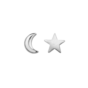 ROXI 2021 Bijoux minimalistes en argent sterling 925, boucles d'oreilles clous lune et étoile, style simple et mignon - Product Image 3