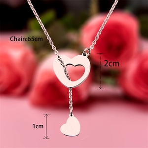 Collar con colgante de corazón en oro rosa, éxito de ventas transfronterizo, para los 12 signos del zodiaco, de acero inoxidable, regalo de cumpleaños con inicial en <span class=keywords><strong>Y</strong></span> - Product Image 5