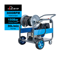 Machine de nettoyage de caniveaux à moteur diesel 2175 Psi 150 Bar de Chine, machine de dragage de tuyaux portable