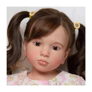 Vente de poupées reborn jumelles de 50 cm, 20 pouces, avec biberon, cheveux bouclés, emballage réel, kit pas cher - Product Image 1