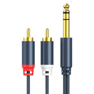 OEM 6,35mm a 2rca cable 6,5 2 RCA 6,35mm a Dual RCA TS 1/4 Cable de Audio Coaxial HiFi amplificador Mic Video Wire RCA to Phono