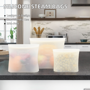 BPA Free Silicone Multifunction Food Storage Bags Leakproof Steam Sanitizing Kitchen & Freezer Reusable for Baby & Kids Feeding - Product Image 2