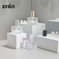 Flacons à bille en verre en gros, forme cubique, vides, rechargeables, flacon à bille en verre de 10 ml pour huile de parfum