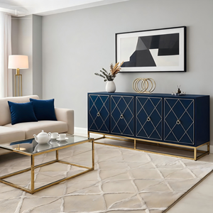 Wholesale Rustic Recycled Wood Golden 4 Doors Gorgeous Modern-like Feel <b>Sideboard</b> - Product Image 3