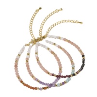 Perles facettées bohèmes de 3 mm en quatre types de cristaux, strass, quartz rose, labradorite, améthyste, spinelle noir, unisexe, tendance, anniversaire