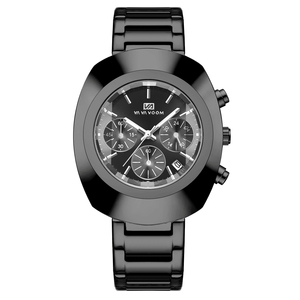 Mens Gold Chronograph Wristwatch Steel <b>Case</b> Multi Function Analog Timepiece Sport Style - Product Image 3