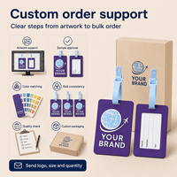 Etiqueta de Equipaje de PVC Suave Personalizada OEM, Impermeable, para Maletas, con Porta Identificación, Regalo Promocional
