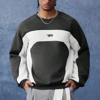 Sweat-shirts à capuche et pulls à col rond pour hommes, coupe ample, 100% coton, molleton épais, épaules tombantes, style usine