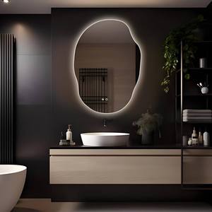 Frameless Irregular Modern Smart Mirror Touch <b>Switch</b> Dimmable LED Light Wall Mount Vanity Mirror Bathroom Customized Decoration - Product Image 1