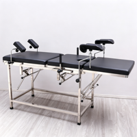 Lit d'examen et d'accouchement gynécologique et obstétrical WISHMED en acier inoxydable, réglable en hauteur, avec matelas intégré