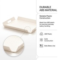 Plateau de présentation rectangulaire en plastique ABS écologique pour pâtisseries, idéal pour les supermarchés, boulangeries et cafés