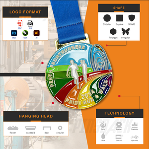 ميدالية رياضية معدنية مخصصة بتصميمك الخاص من سبائك الزنك ثلاثية الأبعاد ذهبية اللون للماراثون والجري بالجملة من المصنع - Product Image 5